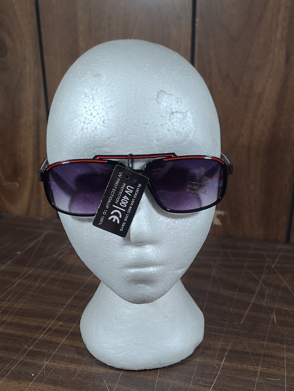 Purple Gradient Lens Sunglasses with Red-Accented Frame #1